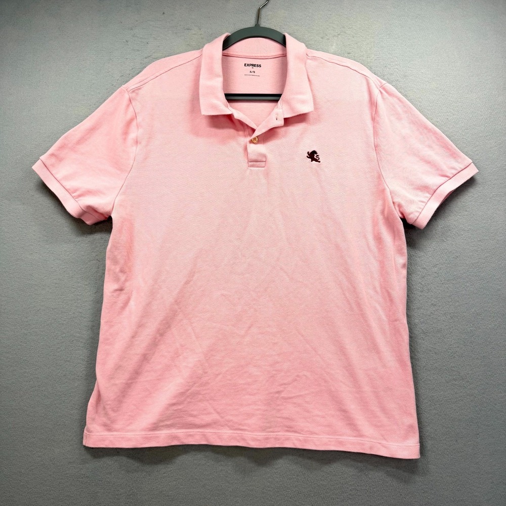 Express Polo Shirt Mens XL Pink Golf Tennis Performance Everyday Wear Preppy Y2K